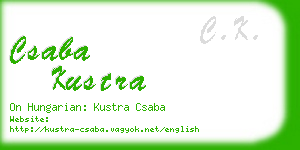 csaba kustra business card